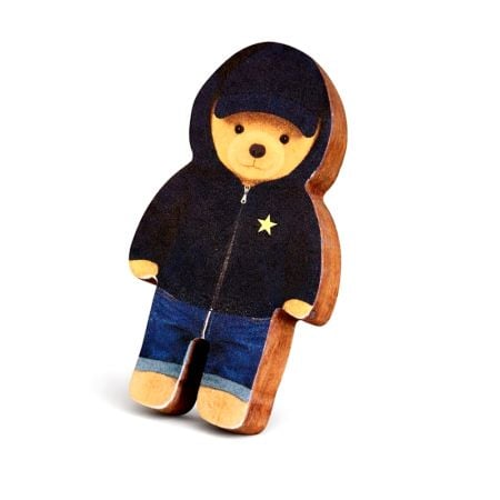 Kids Handmade Acacia Wood Teddy Bear Knob